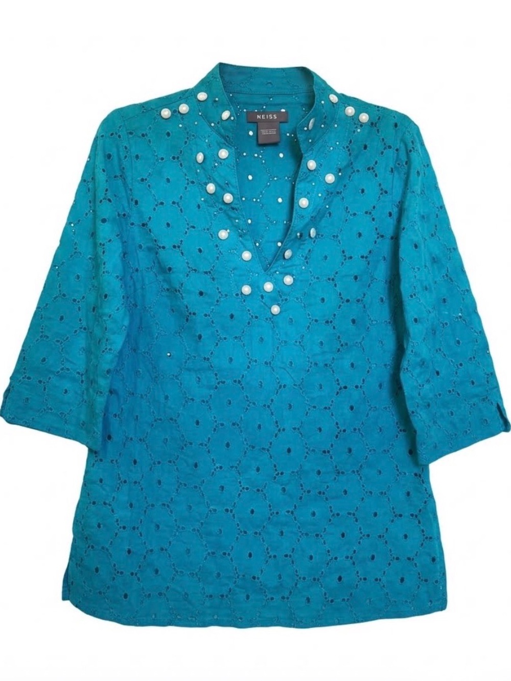 Kenar Turquoise Embroidered tunic shirt